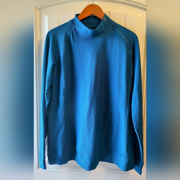 Slazenger L/S Teal Golf Shirt 1/4 zip XXL - Picture 2 of 8
